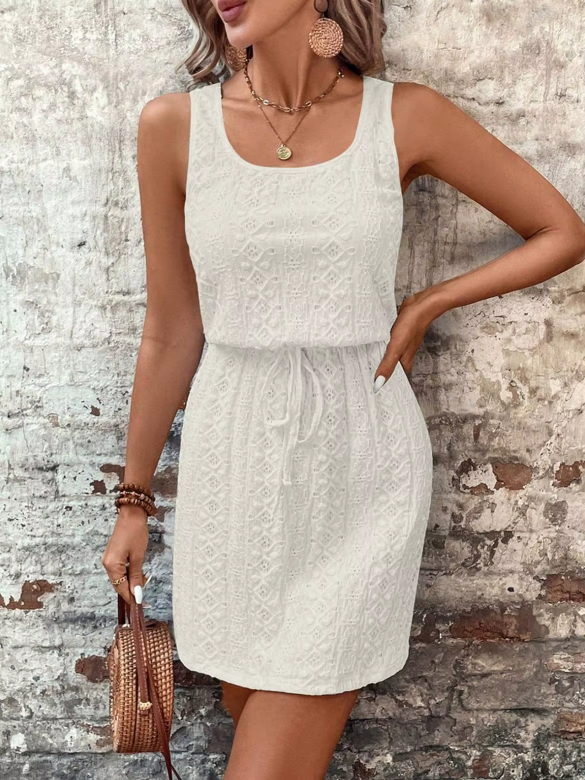 Robe sans manches avec ceinture pour femmes