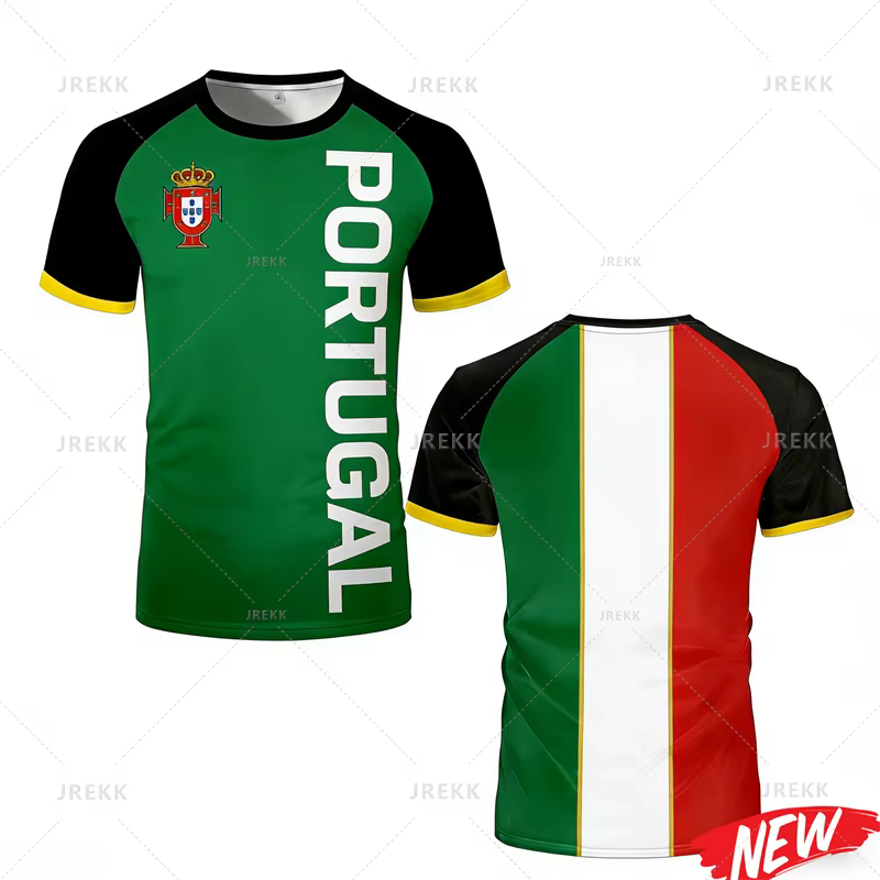 T-shirt pour homme avec motif du drapeau du Portugal