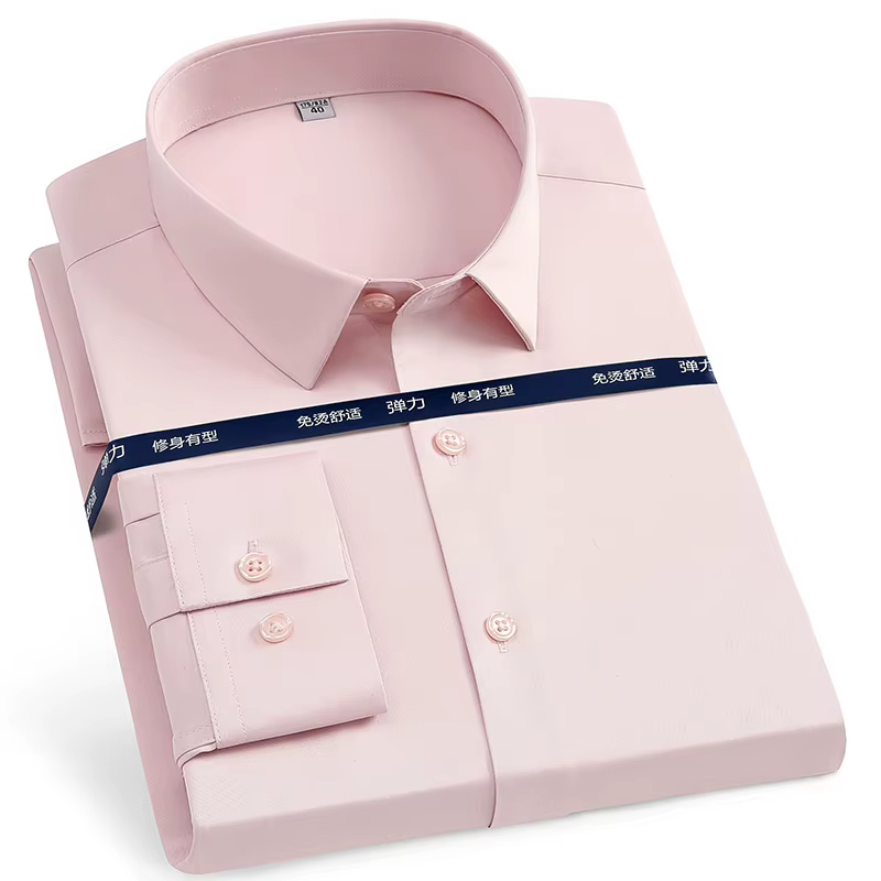 Chemises de bureau sans fer pour hommes, Anti-rides, douces, sans poche, intelligentes, décontractées, violettes, Slim Fit, haut pour hommes, dernière collection