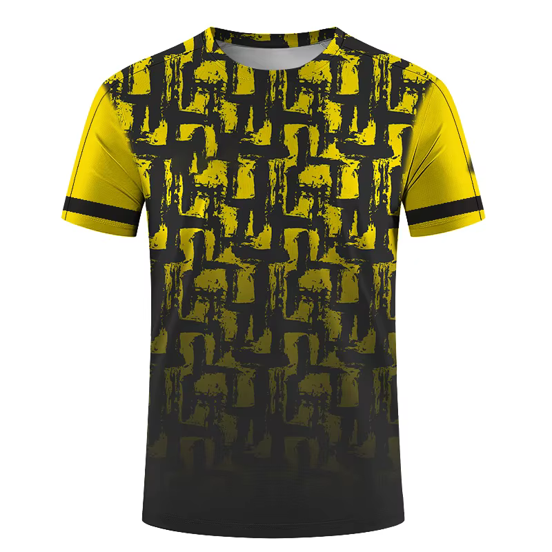 T-shirt à motif d'épissage géométrique coloré pour hommes