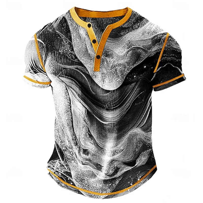 Nouveau Polo Homme Tendance Style Rétro – T-shirt Décontracté Quotidien Coupe Ample Respirant Manches Courtes Boutonné