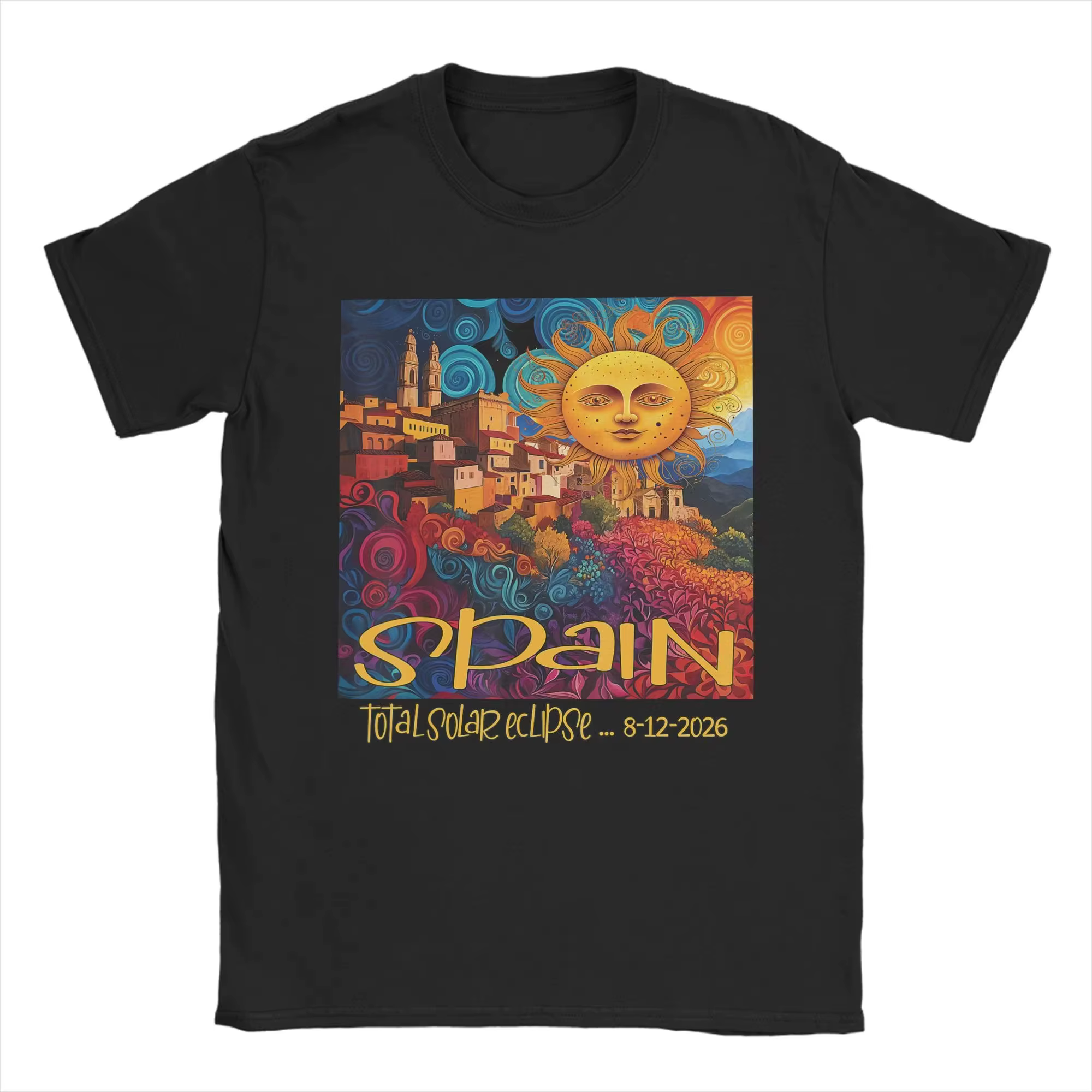 T-shirt pour hommes, éclipse solaire totale en Espagne 2026