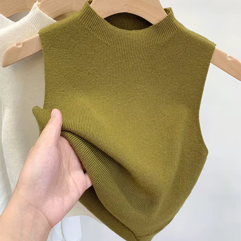 1 pièces printemps été femmes tricoté débardeurs fille mince hauts basique décontracté
