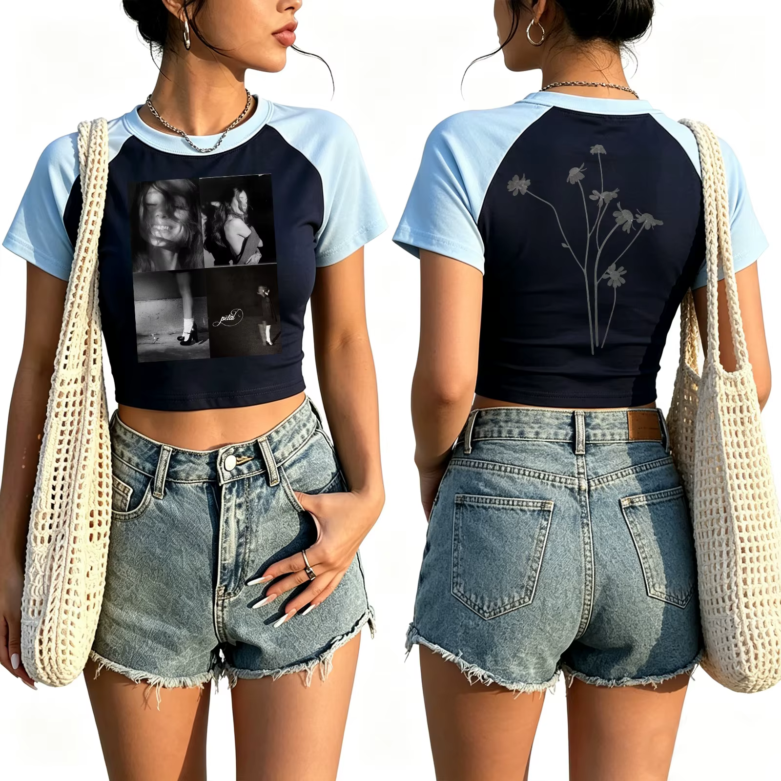 T-shirt Crop Top Ariana Grande Petal Album pour Filles et Femmes
