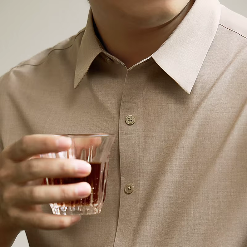  Chemise à manches longues en modal cool touch pour hommes sans fer – Business décontracté résistant aux rides Vêtements de bureau formels
