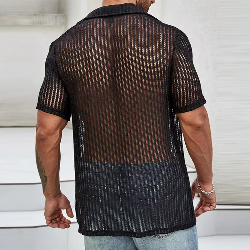 Chemise en Tricot Transparente pour Homme