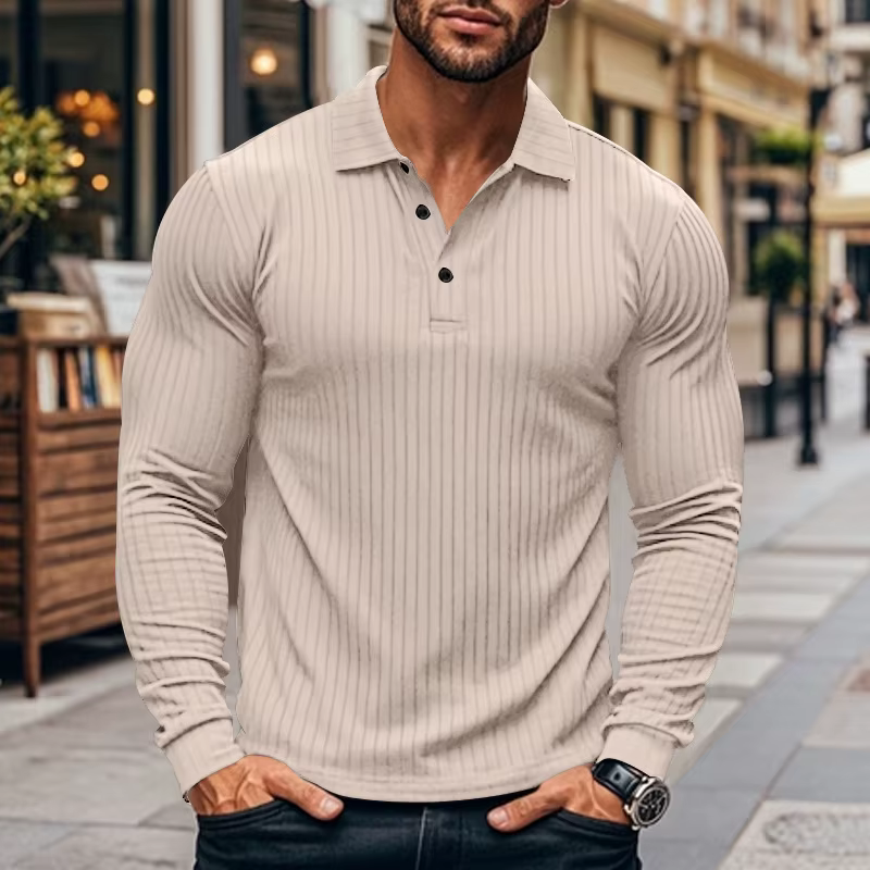 T-shirt fin à manches longues pour hommes