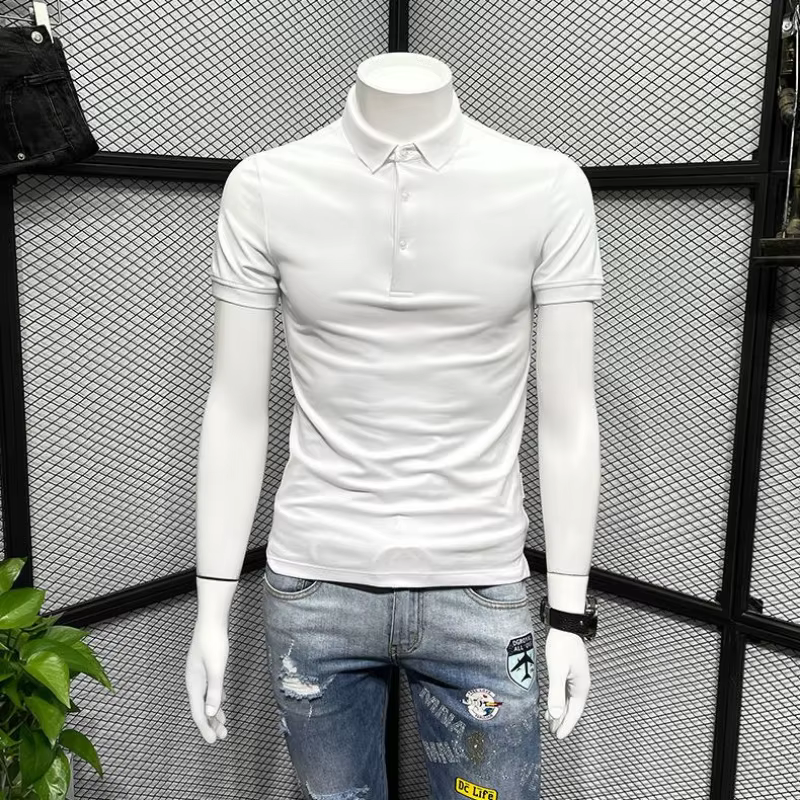 Polo Slim Fit pour hommes avec col imprimé brodé