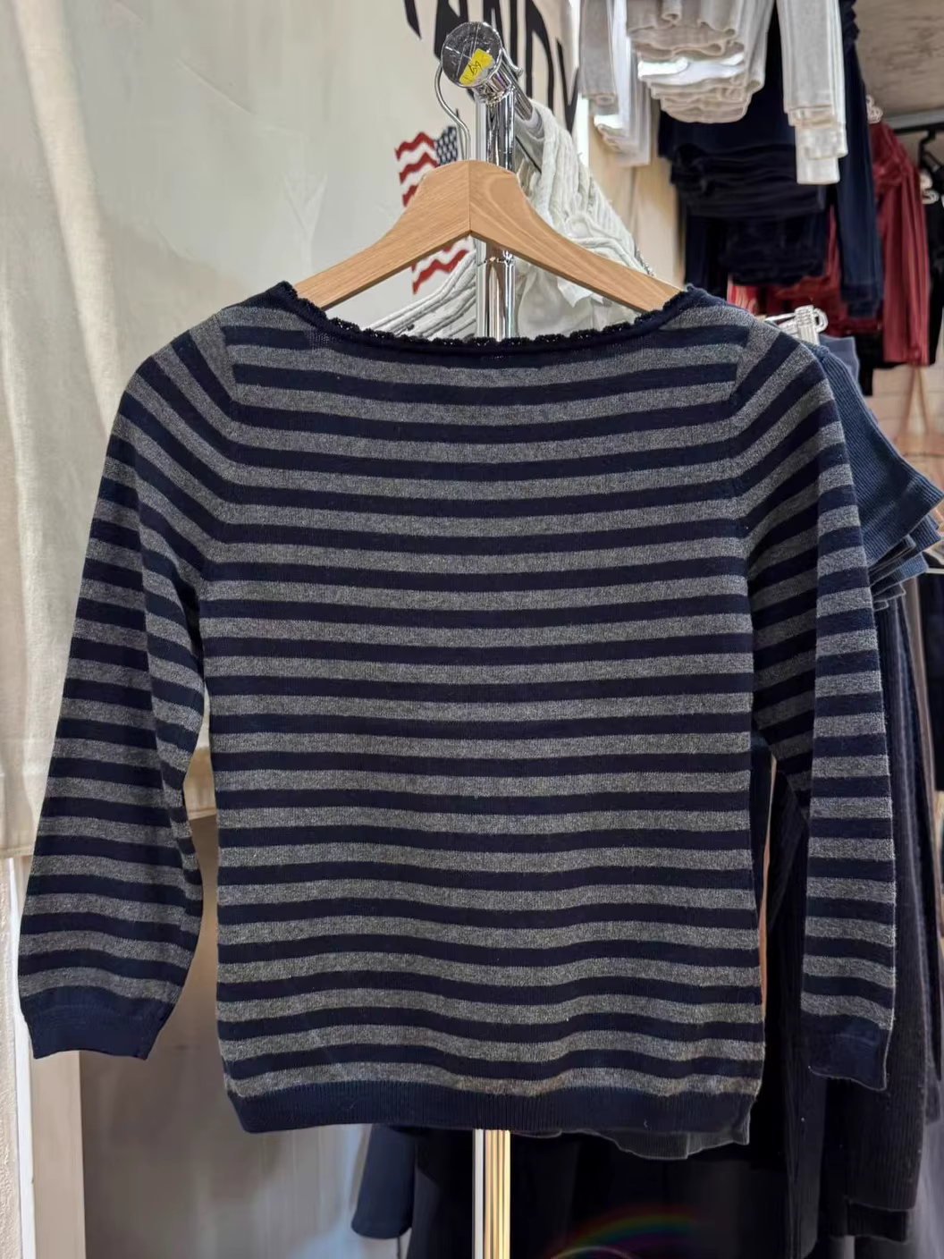T-shirts rayés à manches trois quarts pour femme