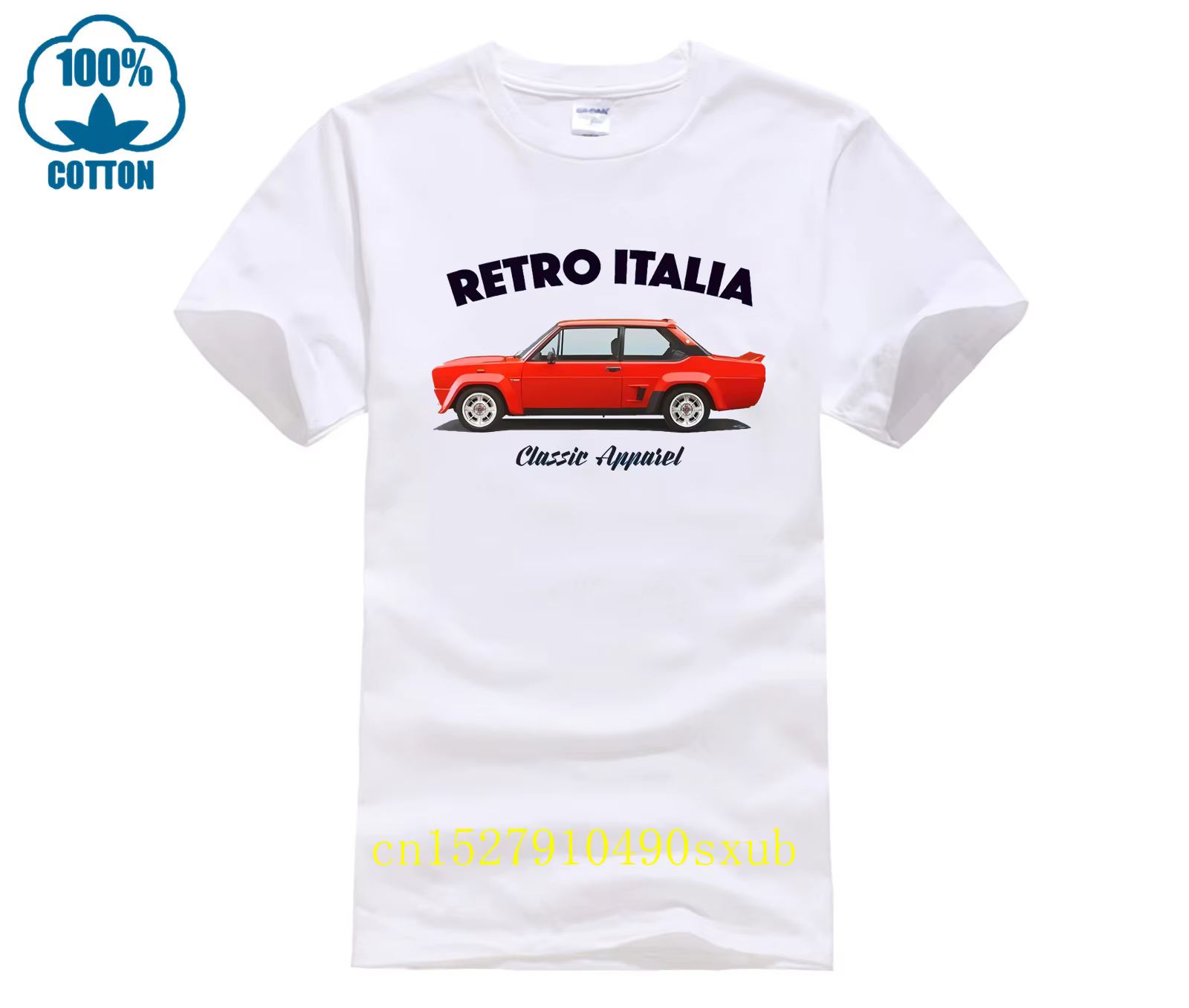 T-shirt FIAT 131 ABARTH STRADALE. RÉTRO ITALIE. VOITURE CLASSIQUE. CHAMPION RALLY