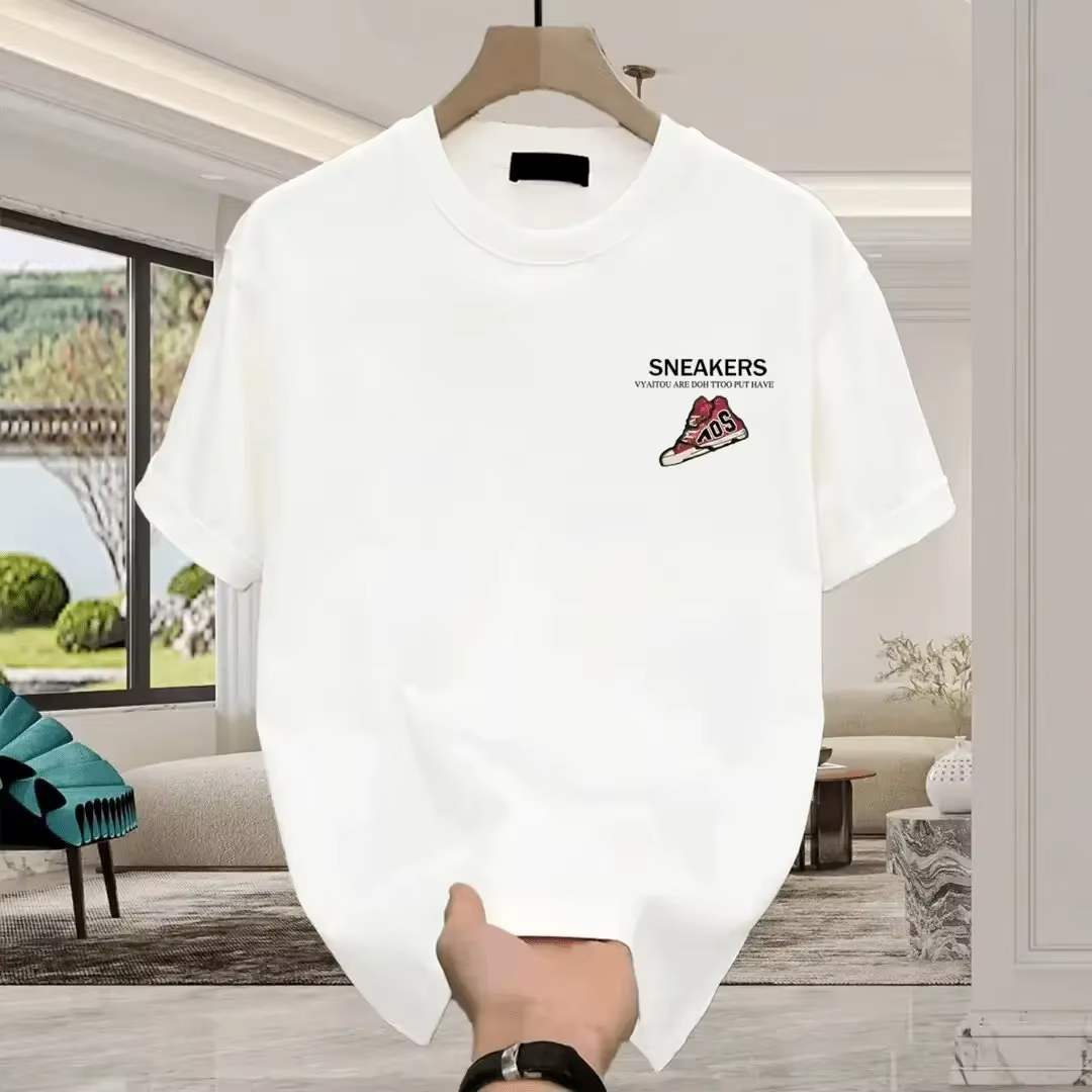 T-shirt pour homme en coton 100% avec design de collection de chaussures classiques