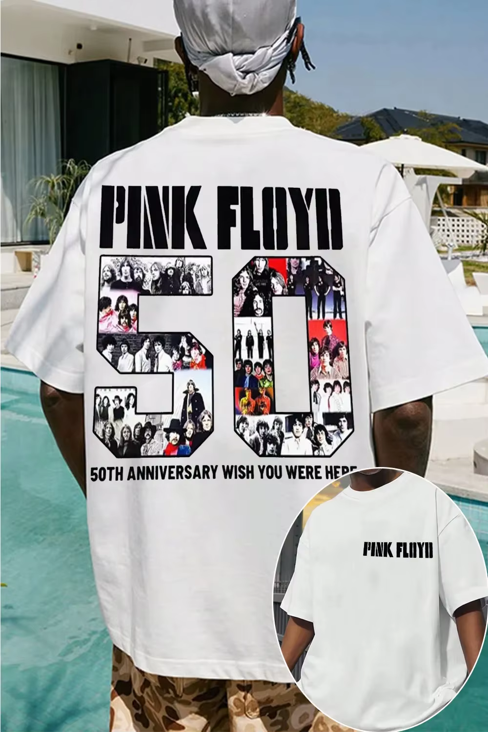 T-shirt en coton avec motif Pink Floyd
