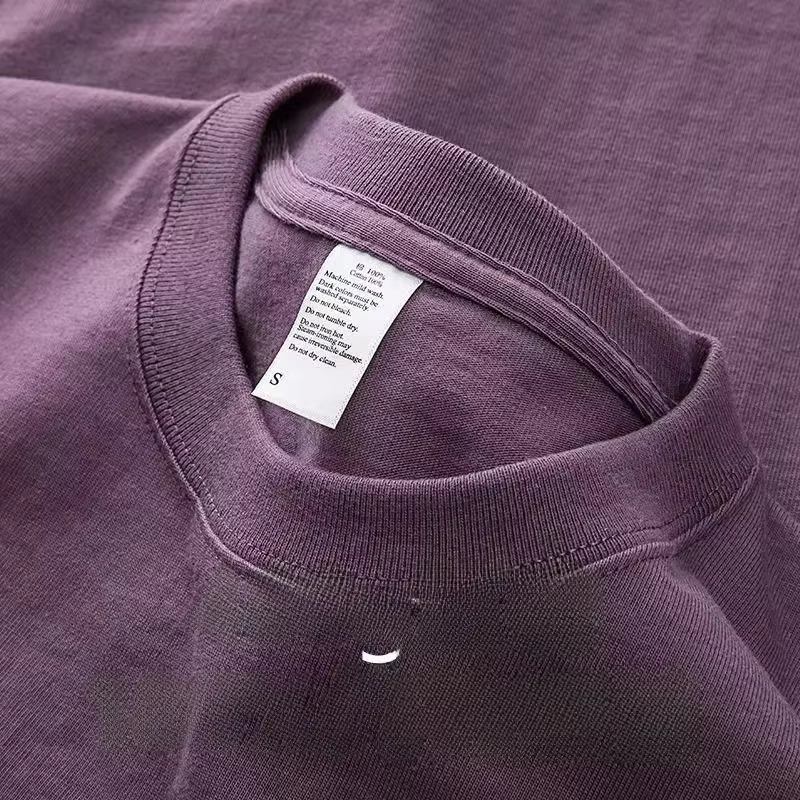 T-shirt à manches courtes en pur coton épais Tianqing couleur été coupe ample unisexe basique Sle confortable respirant décontracté...