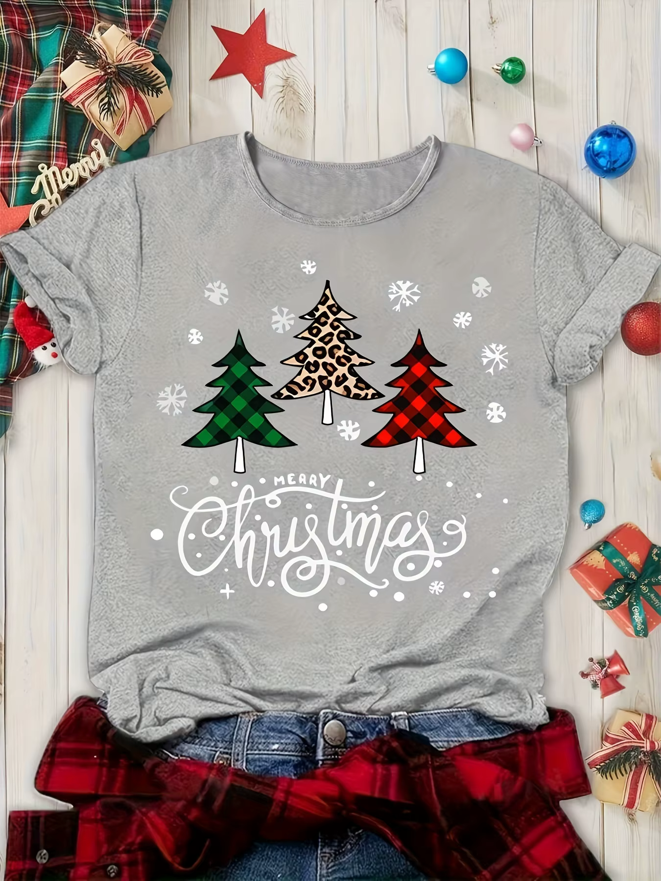 T-shirt à manches courtes et col rond pour femme