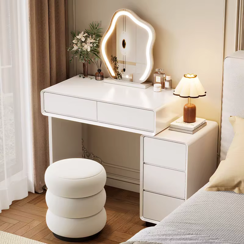 Chambre à coucher femmes coiffeuse luxe bois rangement miroir coiffure