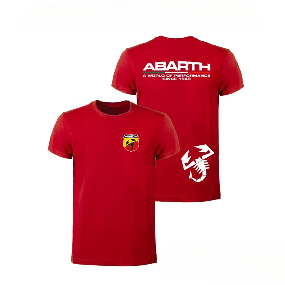 T-shirt de marque automobile italienne Maglietta Logo Scorpione Maniche Corte Cotone