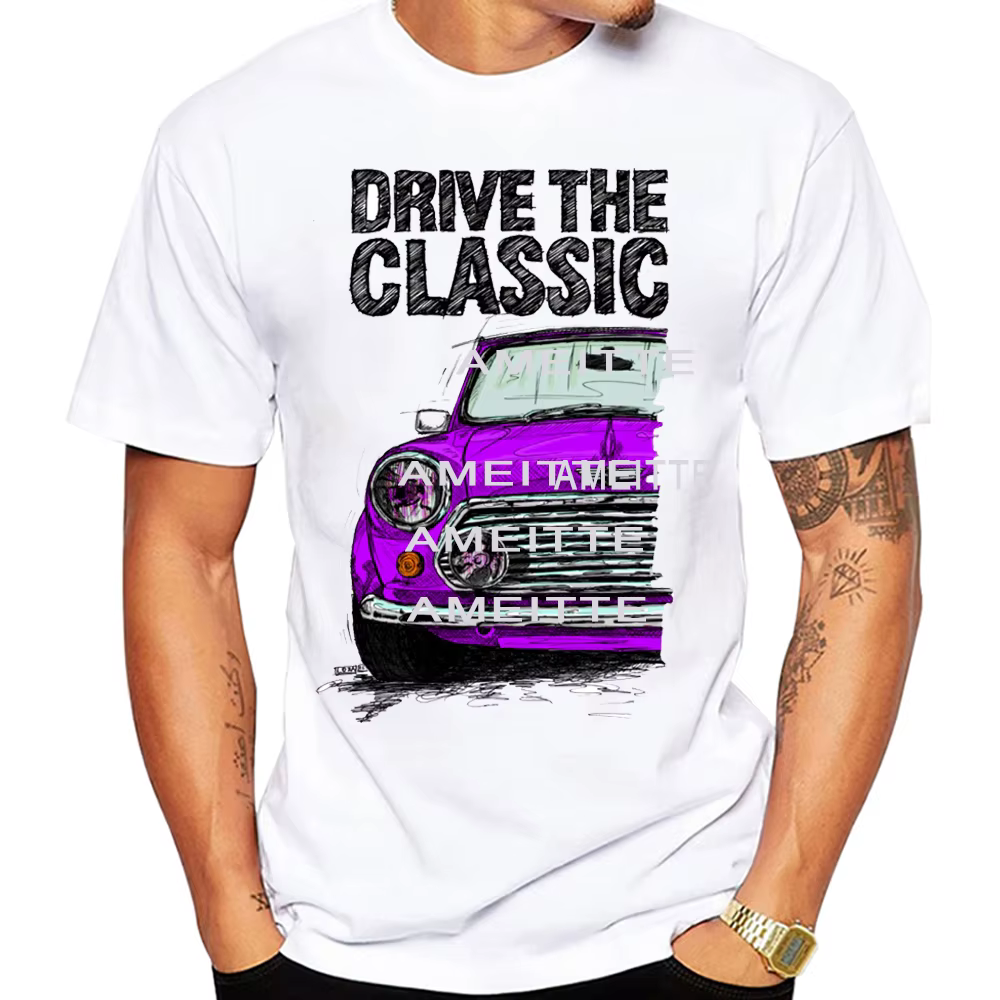 Conduire les minéraux classiques Cooper. T-Shirt nouvel été hommes à manches courtes voiture classique décontracté garçon t-shirts hauts