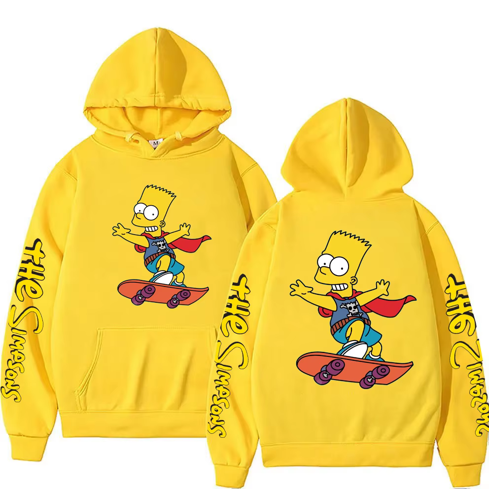 Sweat à capuche unisexe Bart Simpson Anime pour le printemps et l'automne