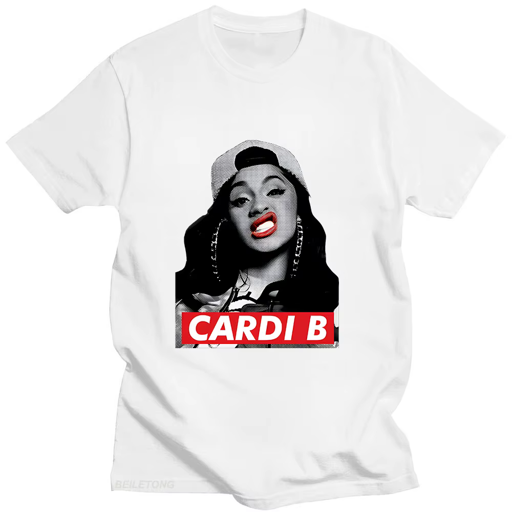 T-shirt Cardi B en coton avec impression graphique