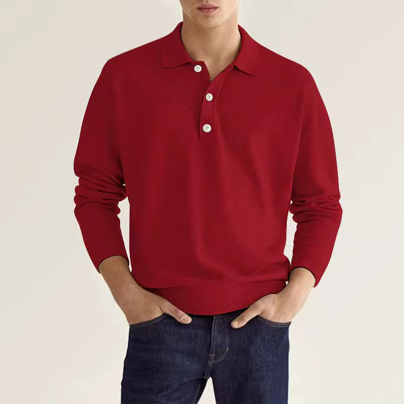 Polo à manches longues et revers pour homme