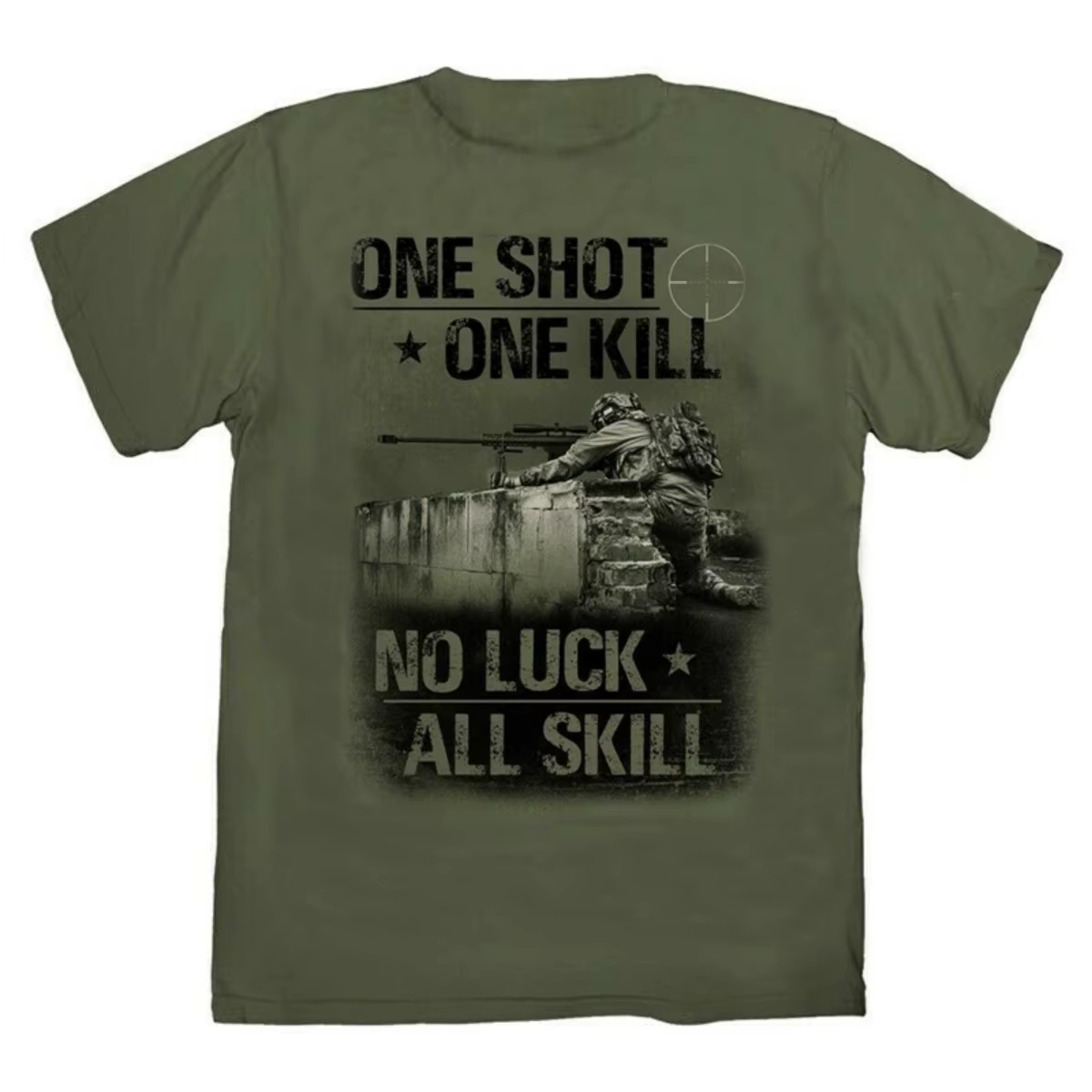 One Shot One Kill. T-shirt de tireur d'élite de soldat marin