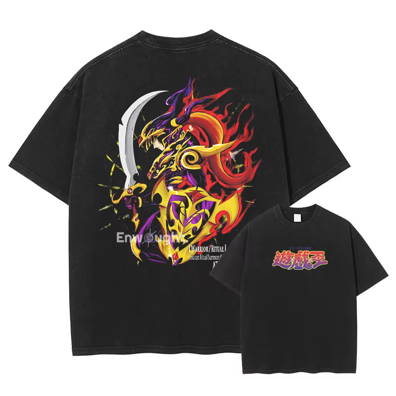 Yu Gi Oh T-shirt Anime Manga Vintage délavé hauts t-shirts magicien foncé fille Yuugi Kaiba Seto surdimensionné DTG