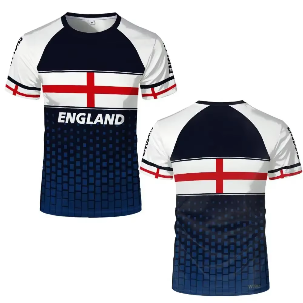 T-shirt de sport graphique Angleterre pour hommes et femmes