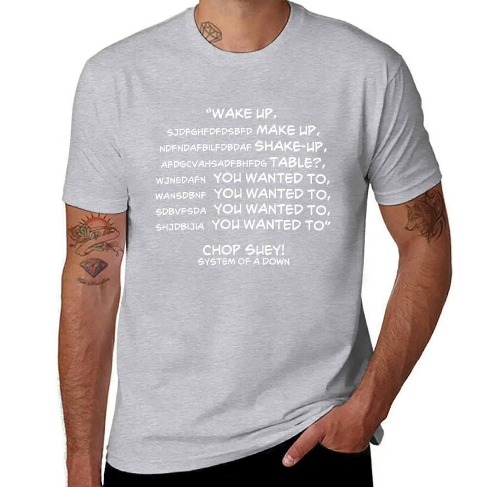 Système d'un Down Chop Suey T-Shirt noir haut d'été T-shirts pour hommes décontracté ample manches courtes col rond mode Streetwear