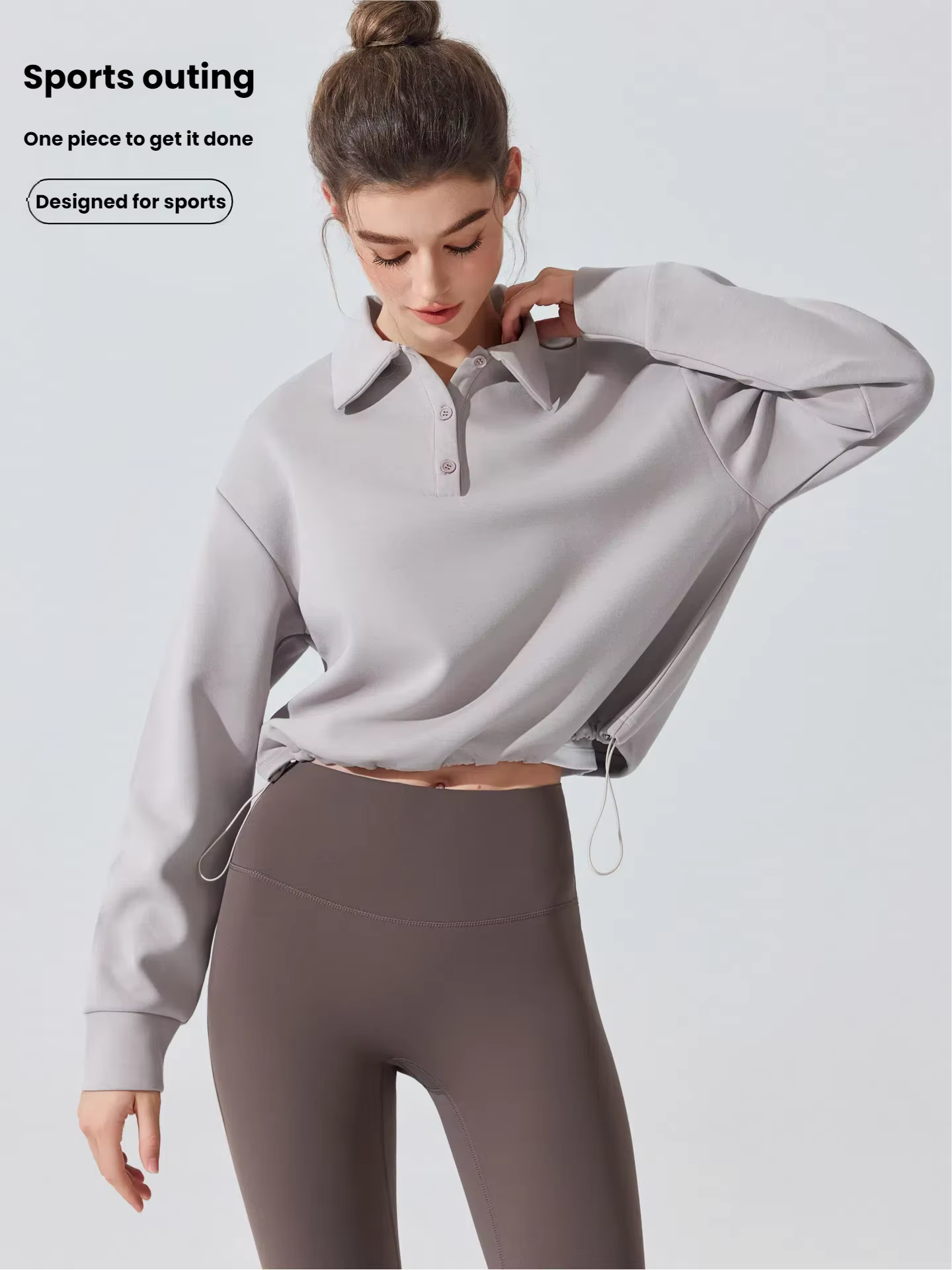 Sweat-shirt à col Polo pour femmes
