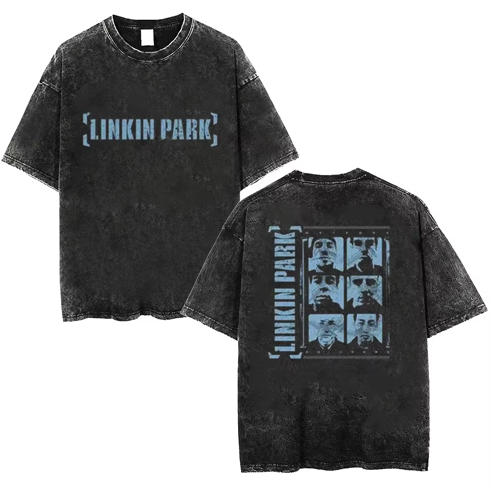 T-shirt délavé pour hommes Linkin Meteora 20e anniversaire Park