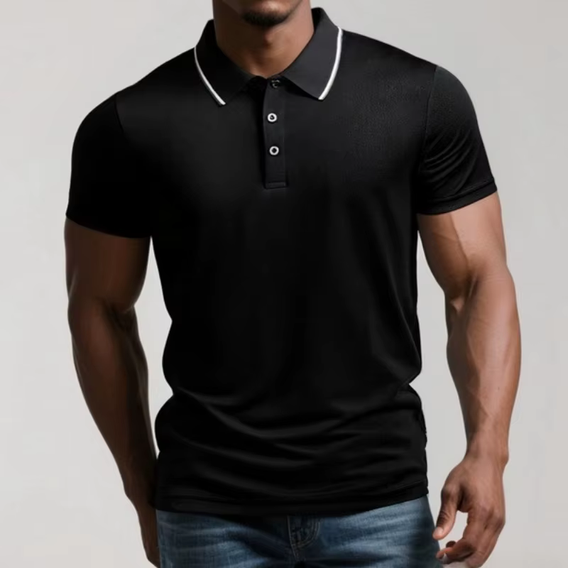 Nouveau Polo Homme 2026 Été Tissu Luxe Rafraîchissant Business Décontracté Golf Manches Courtes Coupe Slim Col Chemise