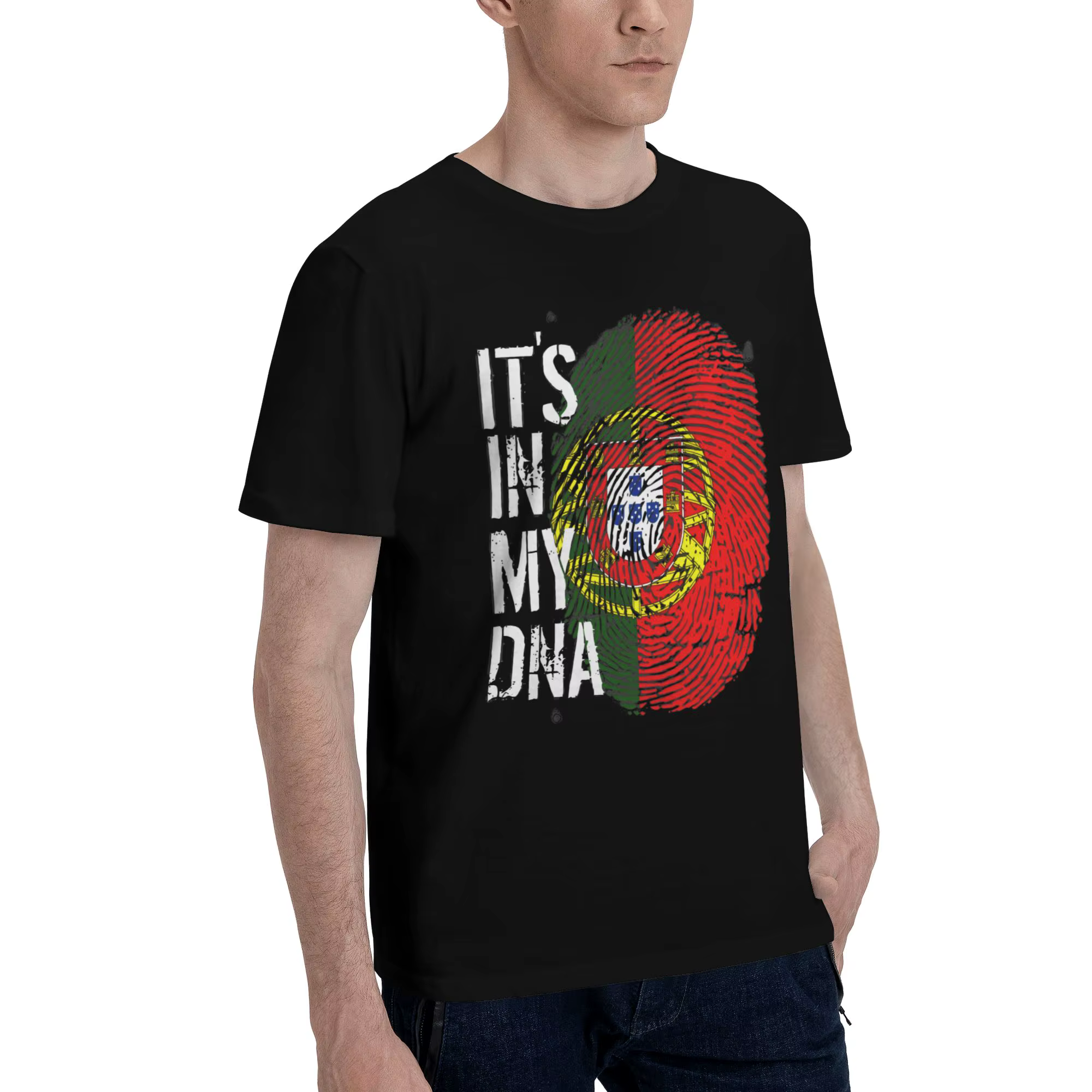 T-shirt de football avec drapeau du Portugal pour hommes et femmes