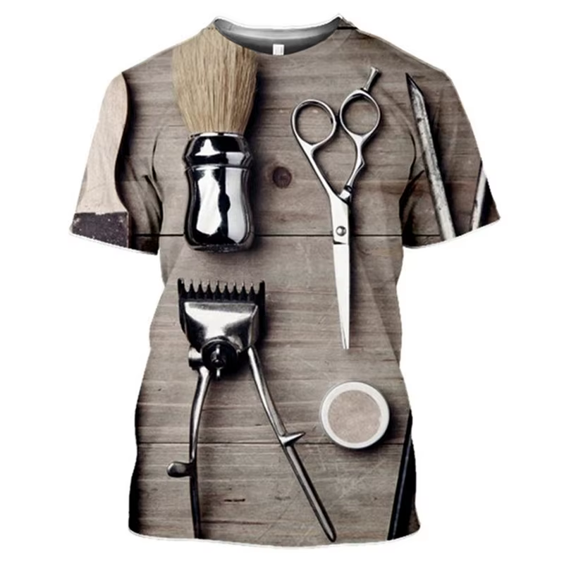 T-shirt de travail de barbier pour hommes