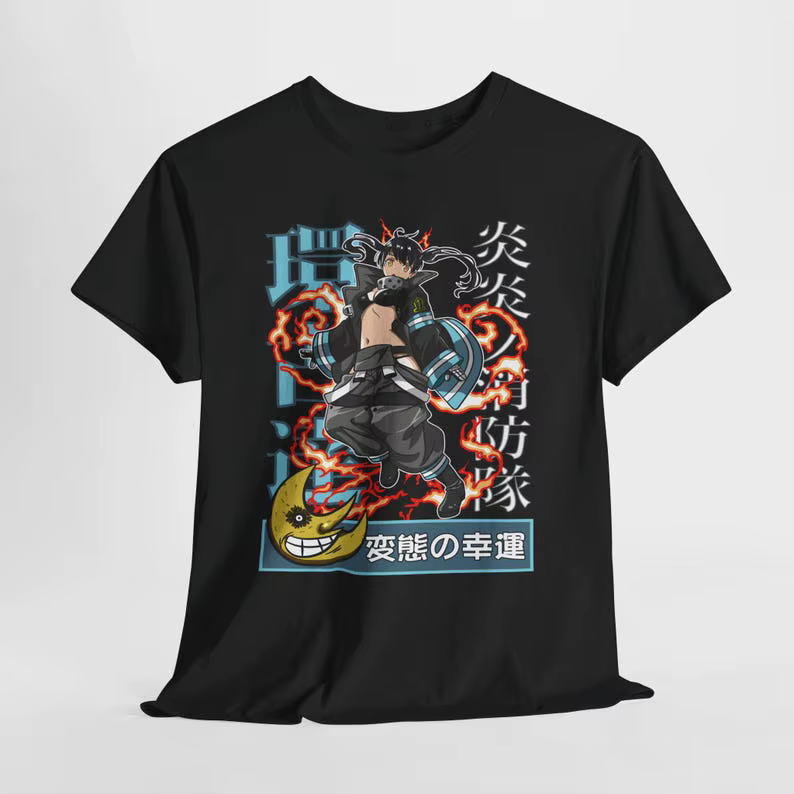 T-shirt tendance été 2026 : Anime Fire Flame Girl Tamaki Kotatsu