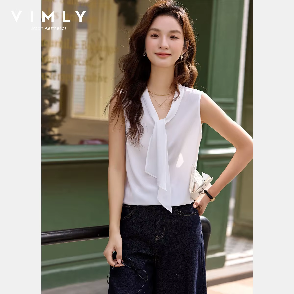 Chemisier sans manches blanc VIMLY pour femme