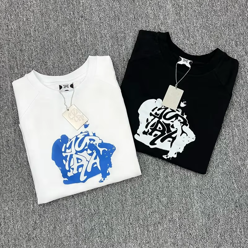 T-shirts de mode surdimensionnés Mertra de haute qualité pour hommes et femmes, en pur coton, décontractés, à manches courtes, blancs et noirs