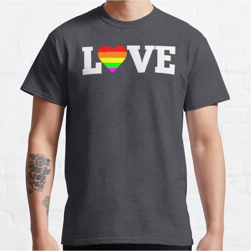 Love is Love Gay Pride mois lgbtq cadeau vêtements à manches courtes col rond T-shirt pour hommes grande taille hauts pour adultes S-6xl