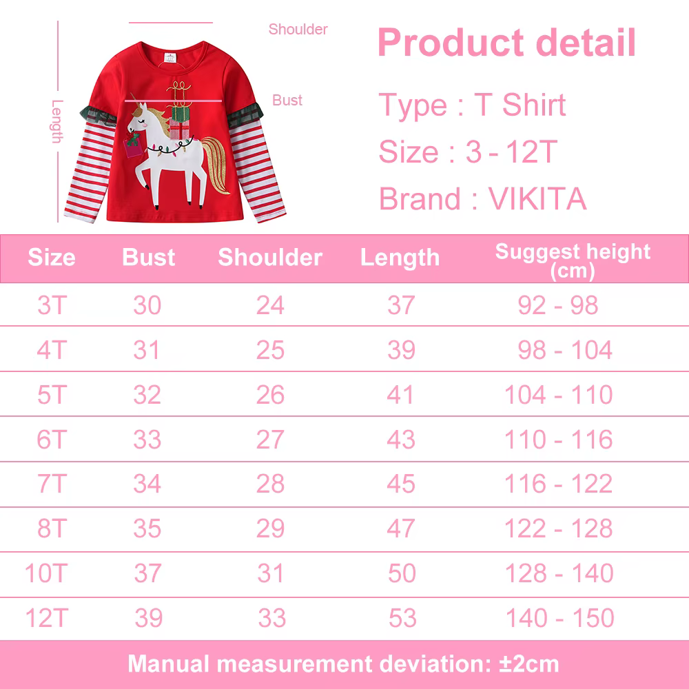 T-shirt Rayé à Manches sulfen Coton pour Fille