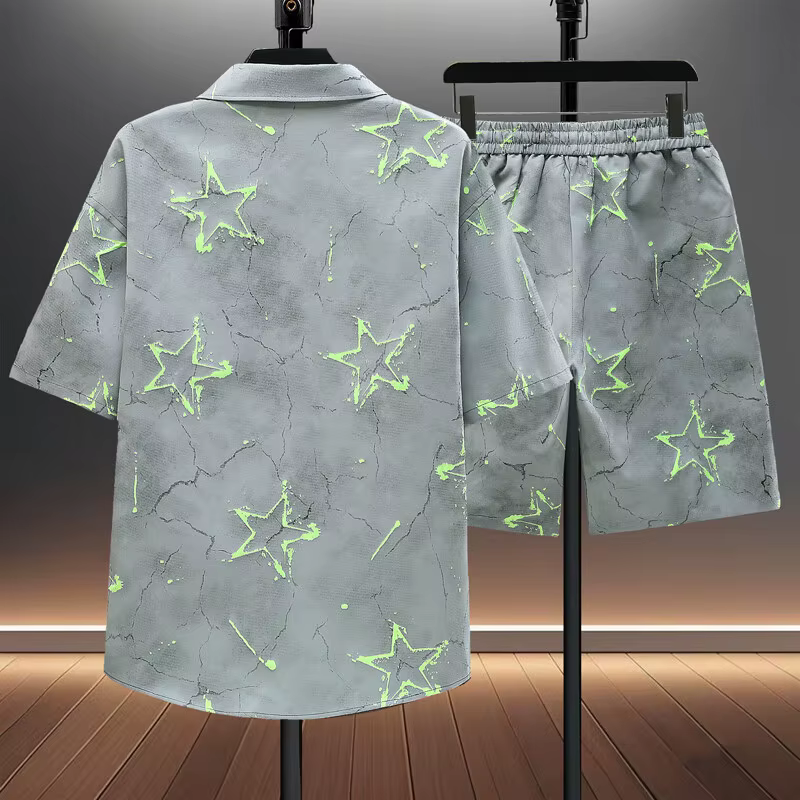 Chemises + shorts 2025 vêtements de sport d'été mode homme manches courtes imprimé ensembles