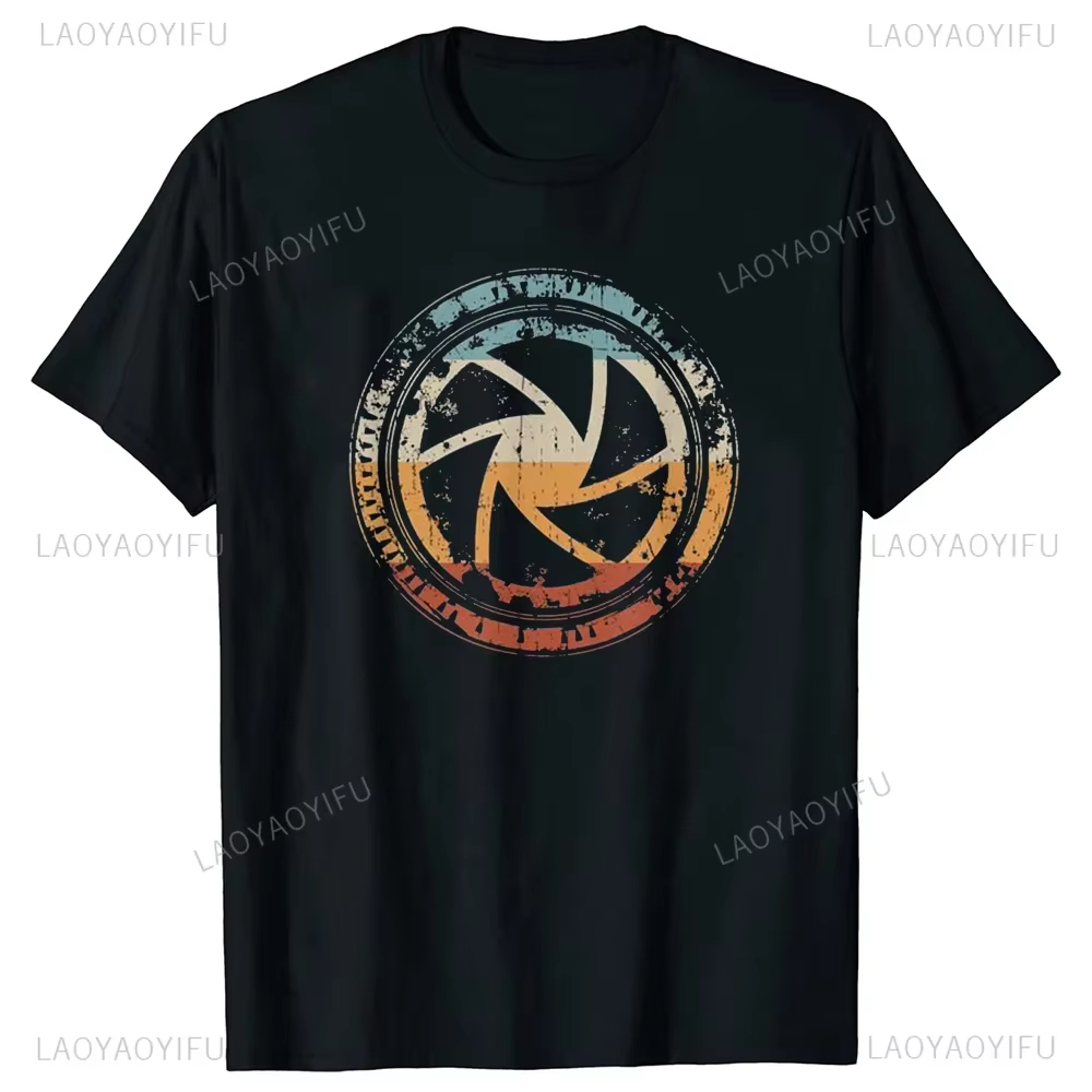 Photographe cadeau hommes coton t-shirts pour amoureux de la photographie été femme Streetwear ouverture caméra
