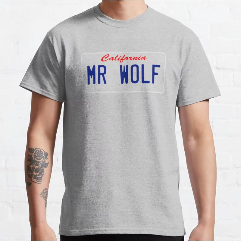 M. Wolf 80s film vintage Pulp fiction T-shirt à manches courtes et col rond pour hommes grande taille hauts pour adultes S-6xl