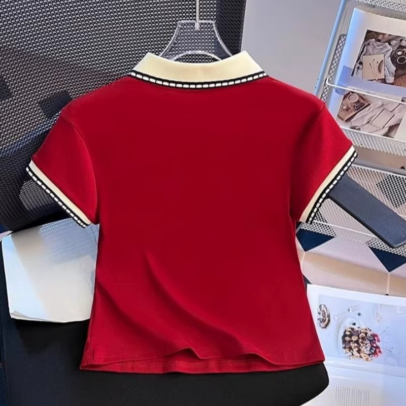 T-shirt polo à manches courtes pour femme
