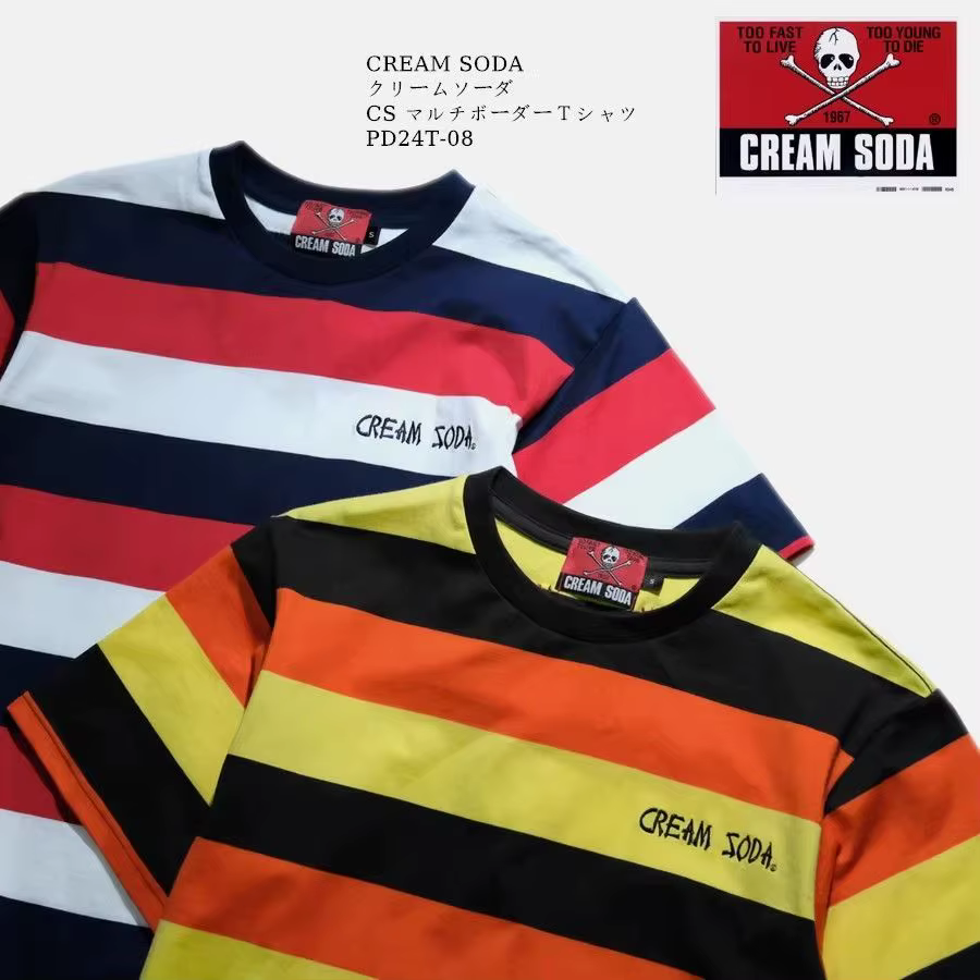 CREAM SODA T-shirt rétro à manches courtes coloré par KING ROCK'N'ROLL