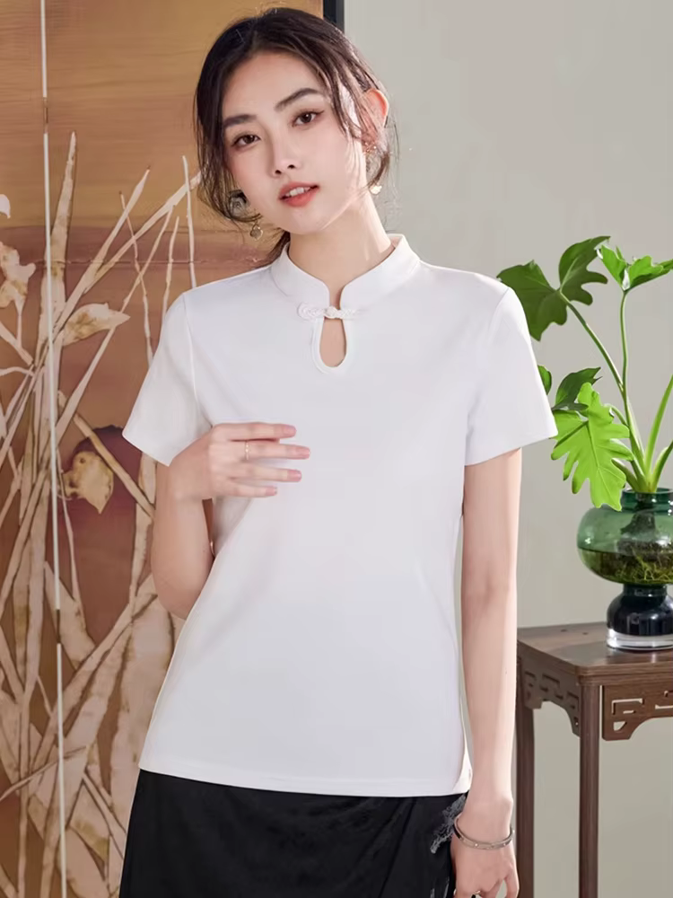 Nouveau T-shirt de style chinois pour femmes Été