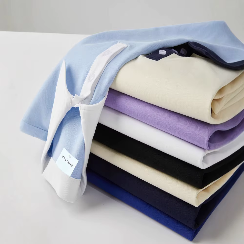 Polo à Double tissage en pur coton épais
