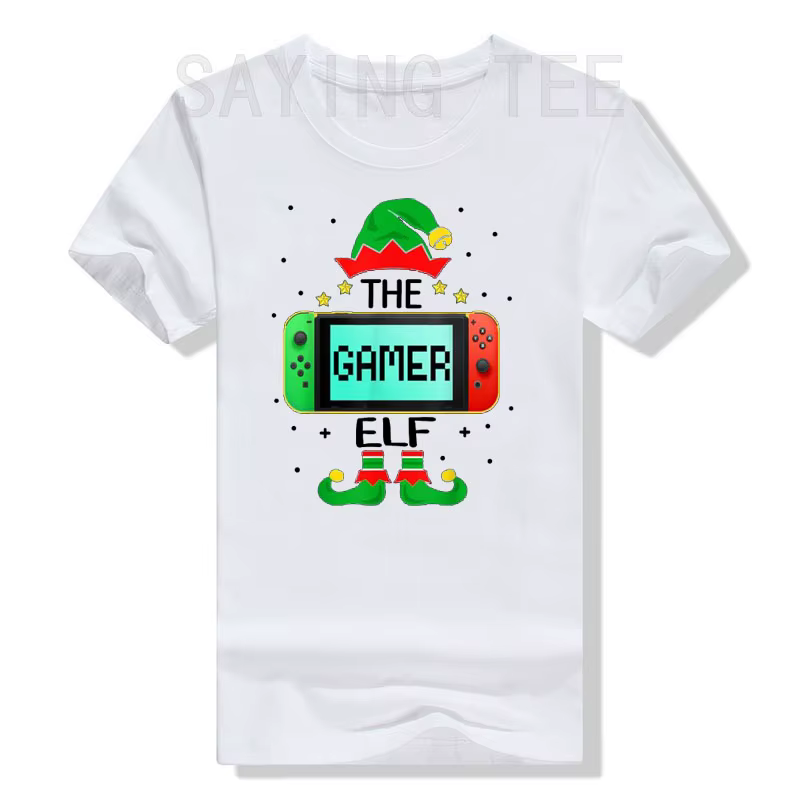 T-shirt de Noël elfe assressentiGamer Family Gaming pour enfants et hommes