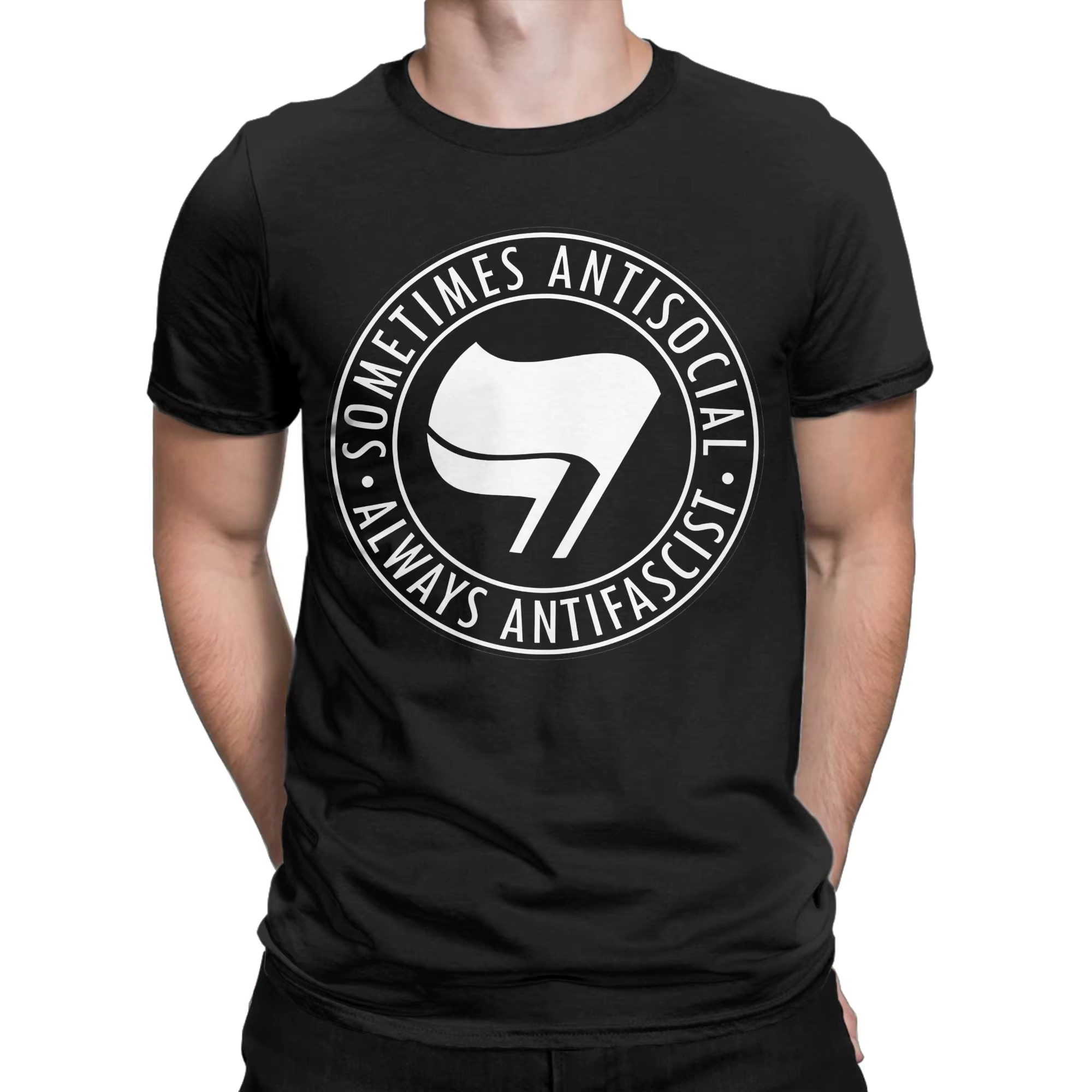 Hommes femmes toujours Anti fasciste t-shirt 100% couverture en coton créatif à manches courtes col rond T-Shirts