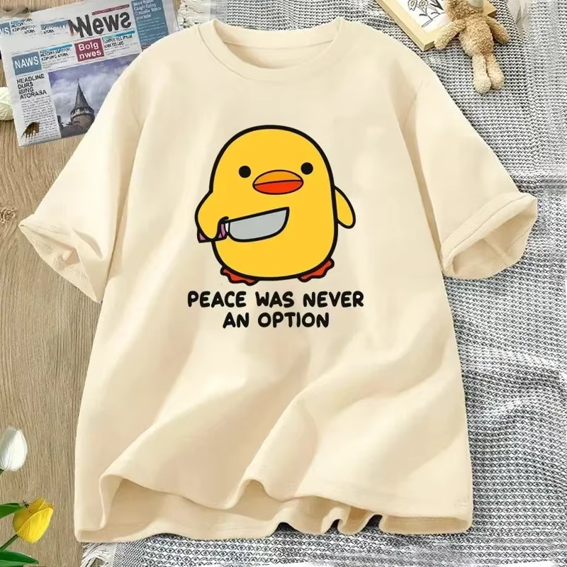 La paix n'a jamais une Option T-shirt Animal mignon drôle oie graphique t-shirts mode Harajuku Kawaii