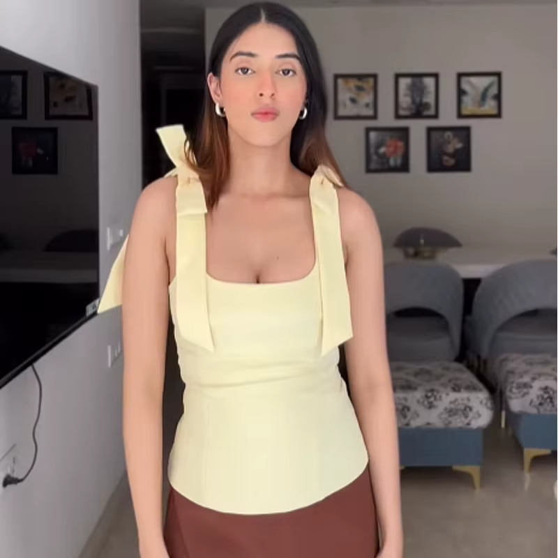 Arc jaune haut femmes sans manches débardeurs doux mignon