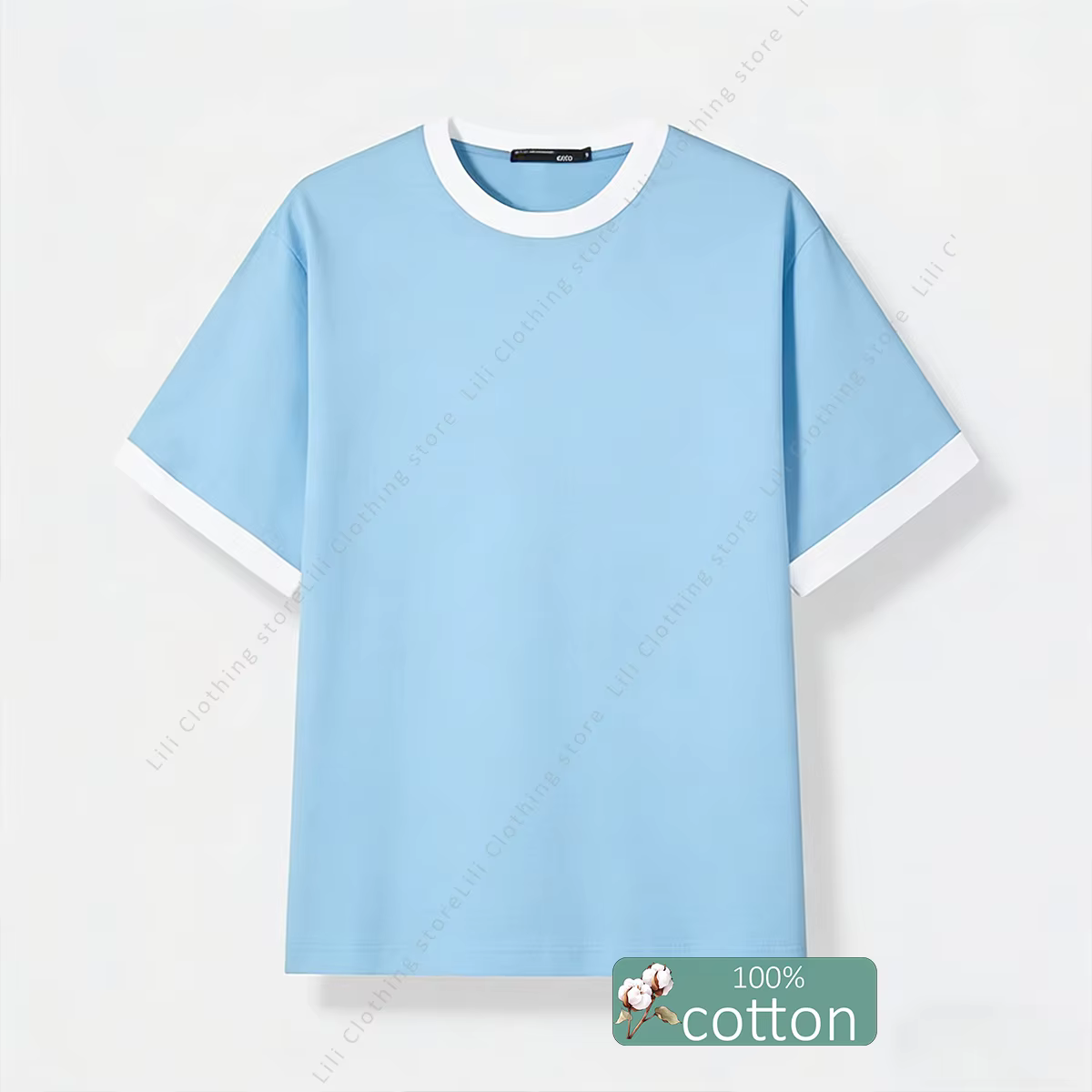 T-shirt vierge pour homme en pur coton de haute qualité